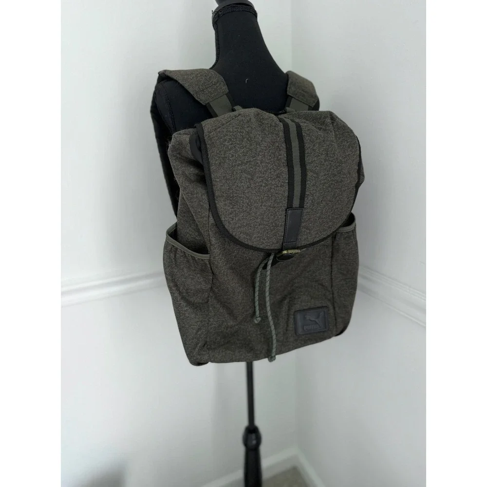 Puma Mens Heritage‎ large Rucksack Backpack Green Herringbone Laptop Sleeve Bag